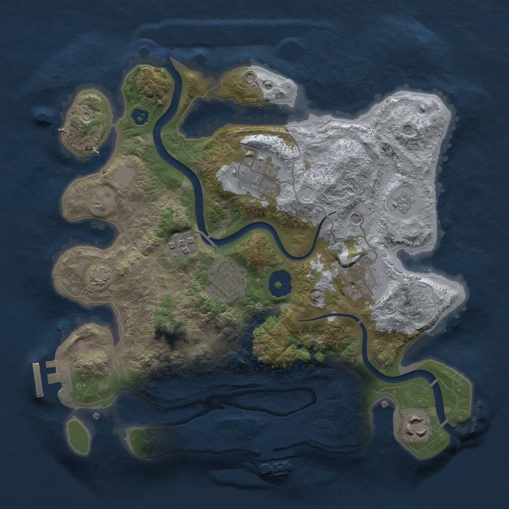 Rust Map: Procedural Map, Size: 3000, Seed: 197547, 11 Monuments