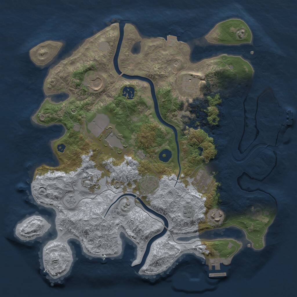 Rust Map: Procedural Map, Size: 3500, Seed: 396123815, 15 Monuments
