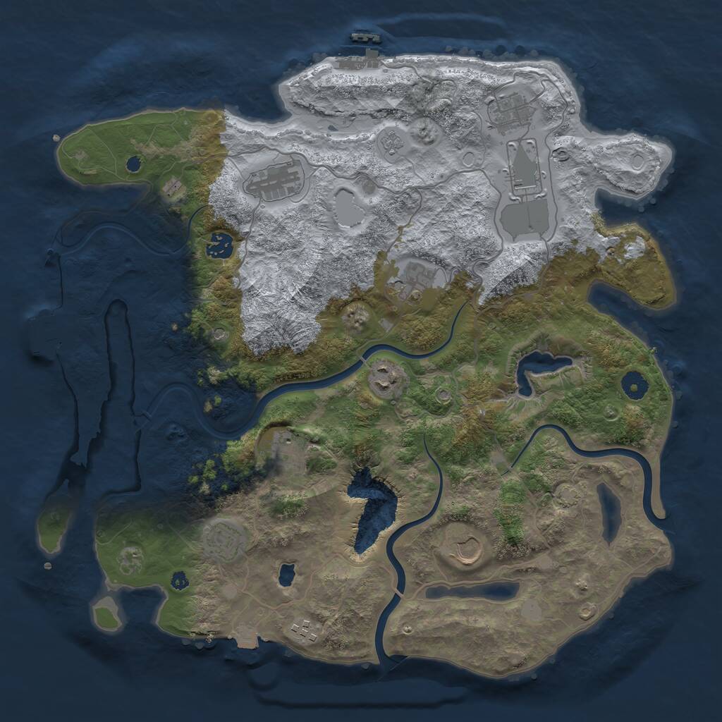 Rust Map: Procedural Map, Size: 4000, Seed: 1376769137, 16 Monuments