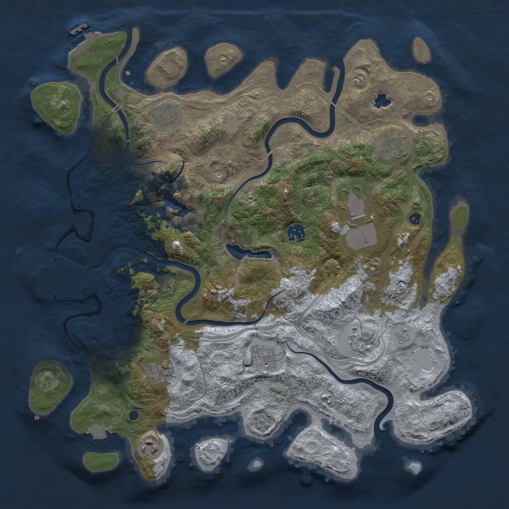 Rust Map: Procedural Map, Size: 4250, Seed: 34656382, 15 Monuments