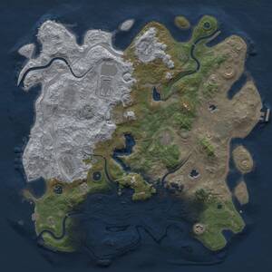 Thumbnail Rust Map: Procedural Map, Size: 4500, Seed: 2033809634, 17 Monuments