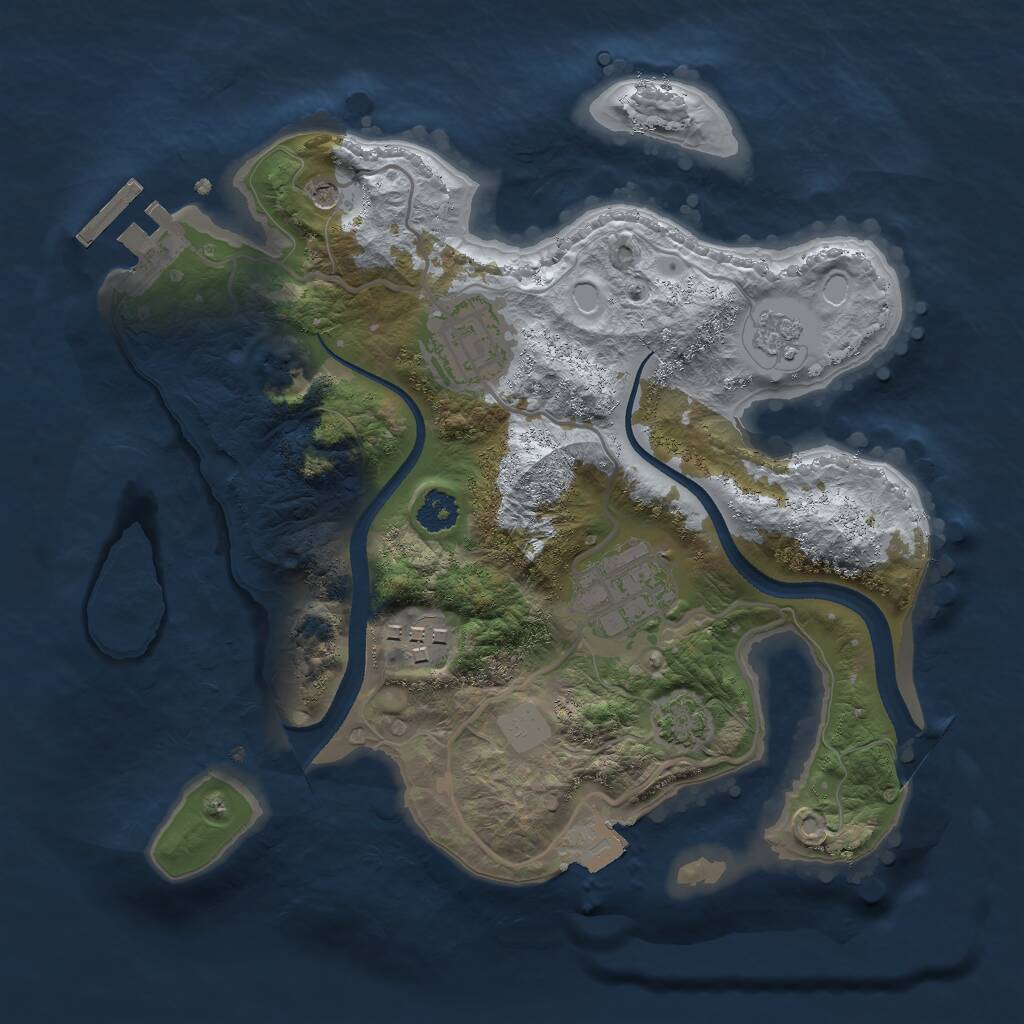 Rust Map: Procedural Map, Size: 2500, Seed: 71460061, 8 Monuments