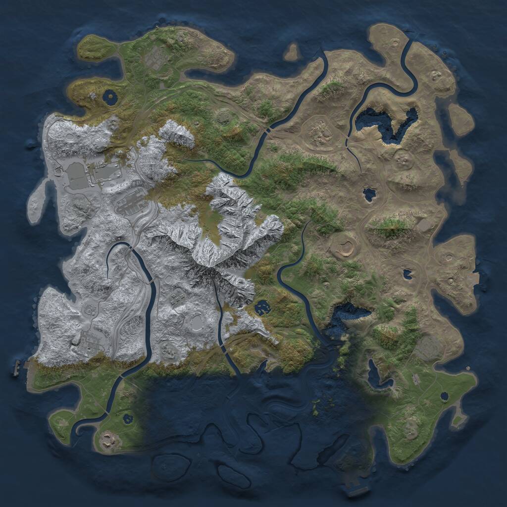 Rust Map: Procedural Map, Size: 5000, Seed: 1967306049, 16 Monuments