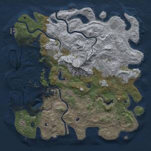 Thumbnail Rust Map: Procedural Map, Size: 5000, Seed: 4585637, 15 Monuments