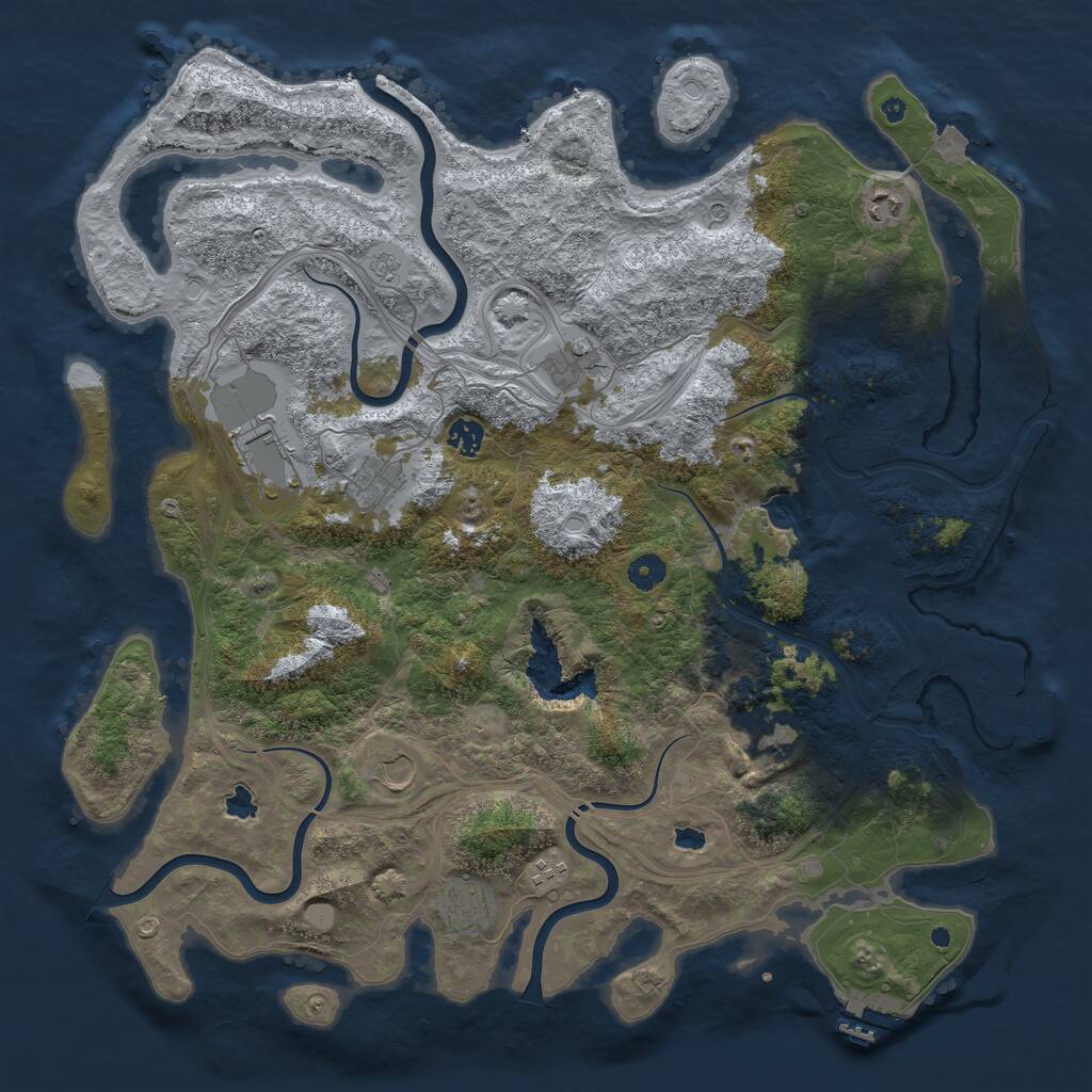 Rust Map: Procedural Map, Size: 4500, Seed: 10961762, 15 Monuments