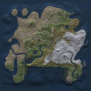 Thumbnail Rust Map: Procedural Map, Size: 3500, Seed: 498332304, 14 Monuments