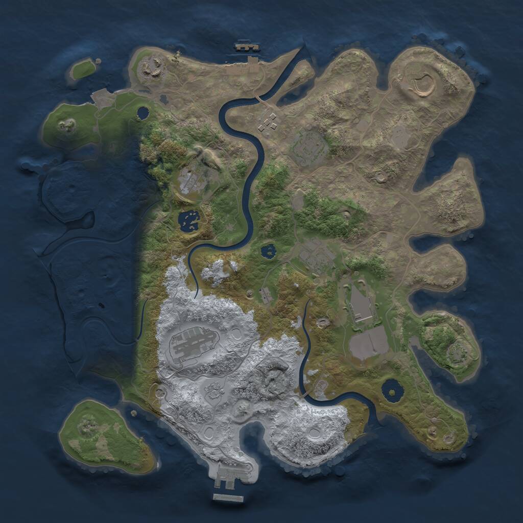Rust Map: Procedural Map, Size: 3500, Seed: 171835, 15 Monuments