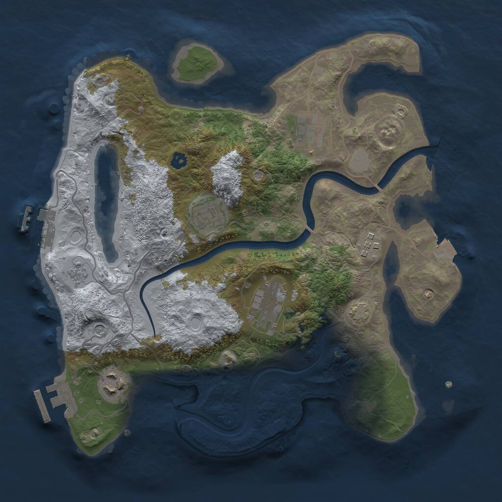 Rust Map: Procedural Map, Size: 3000, Seed: 2112785596, 11 Monuments