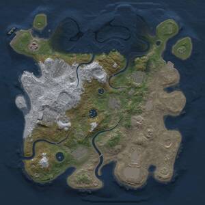 Thumbnail Rust Map: Procedural Map, Size: 3500, Seed: 1278894524, 16 Monuments