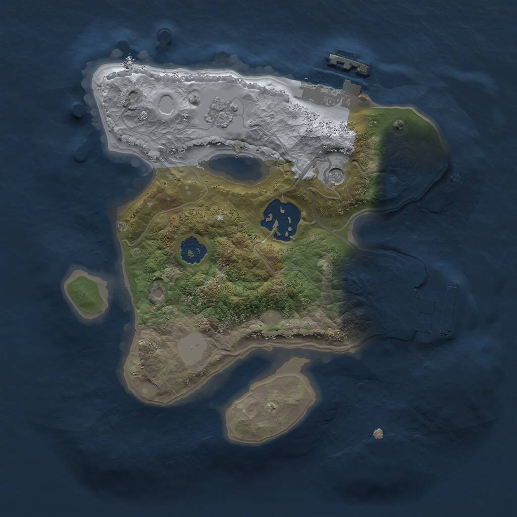 Rust Map: Procedural Map, Size: 2000, Seed: 290607, 6 Monuments