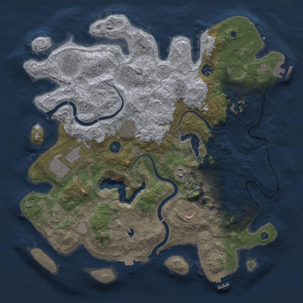 Rust Map: Procedural Map, Size: 4000, Seed: 443589135, 15 Monuments