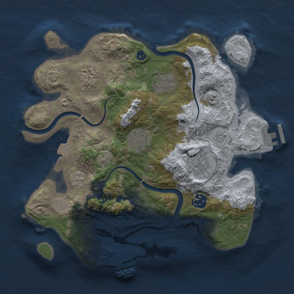 Rust Map: Procedural Map, Size: 3000, Seed: 1800283791, 12 Monuments