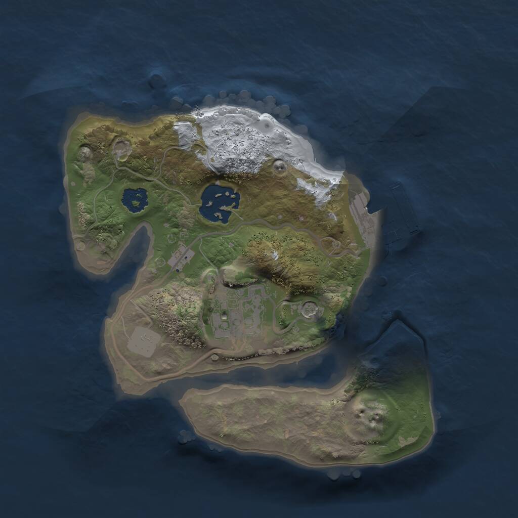 Rust Map: Procedural Map, Size: 2000, Seed: 103088397, 5 Monuments