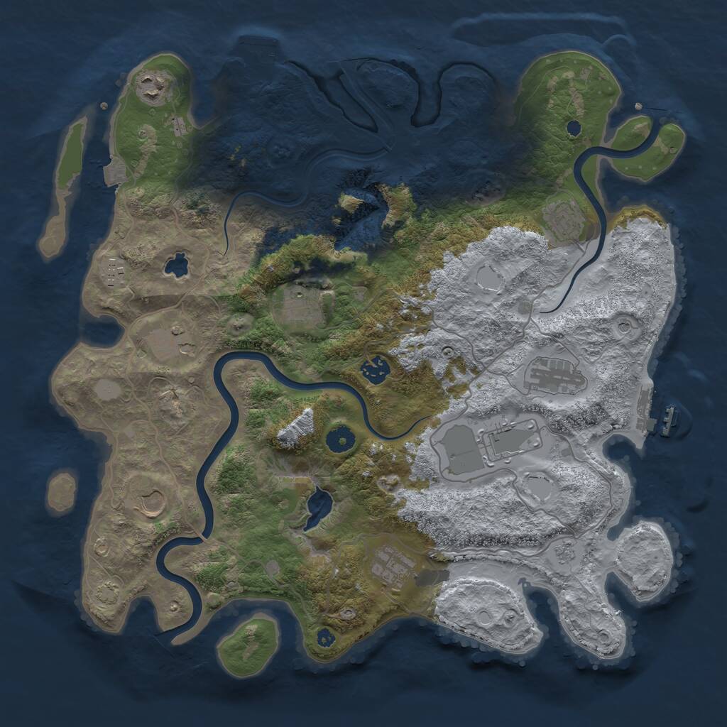 Rust Map: Procedural Map, Size: 4000, Seed: 503883488, 16 Monuments