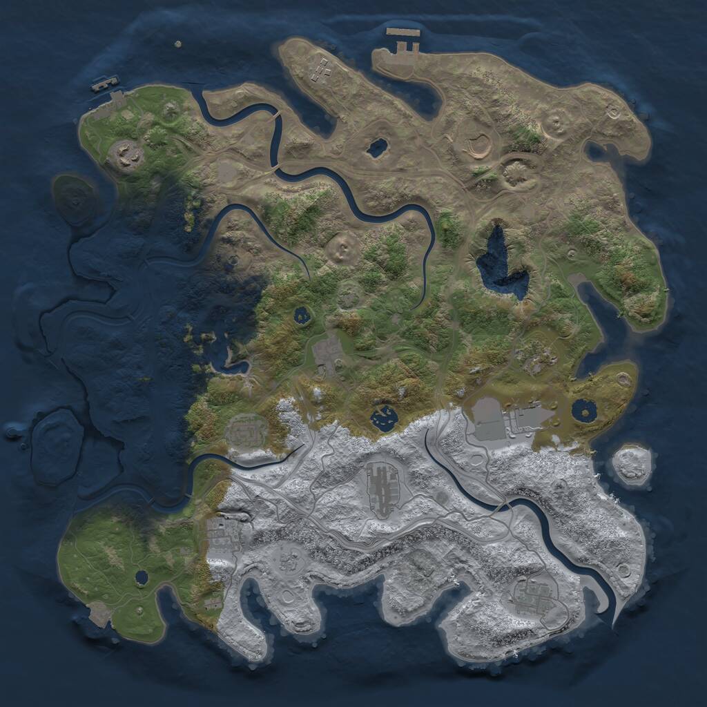 Rust Map: Procedural Map, Size: 4250, Seed: 1238242075, 17 Monuments