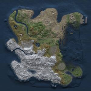 Thumbnail Rust Map: Procedural Map, Size: 3000, Seed: 47292, 12 Monuments
