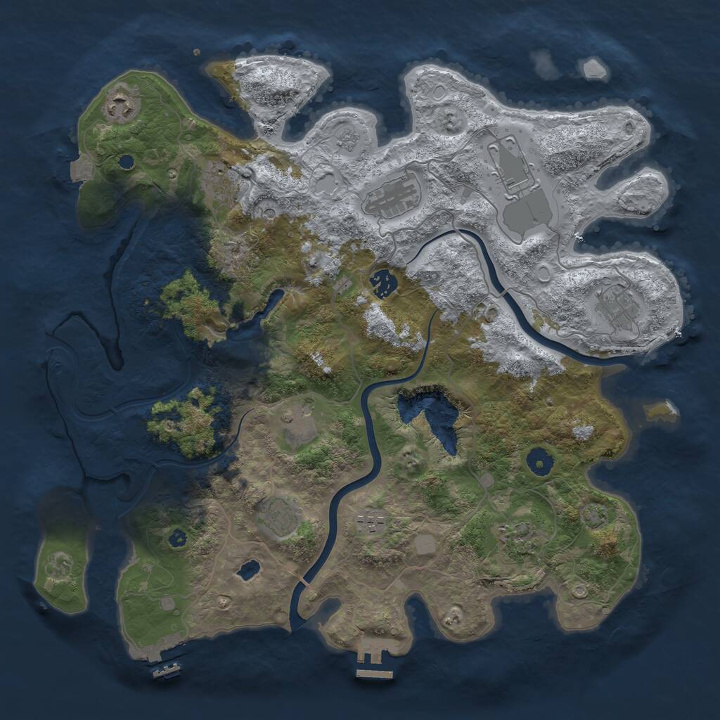Rust Map: Procedural Map, Size: 4000, Seed: 895645759, 16 Monuments