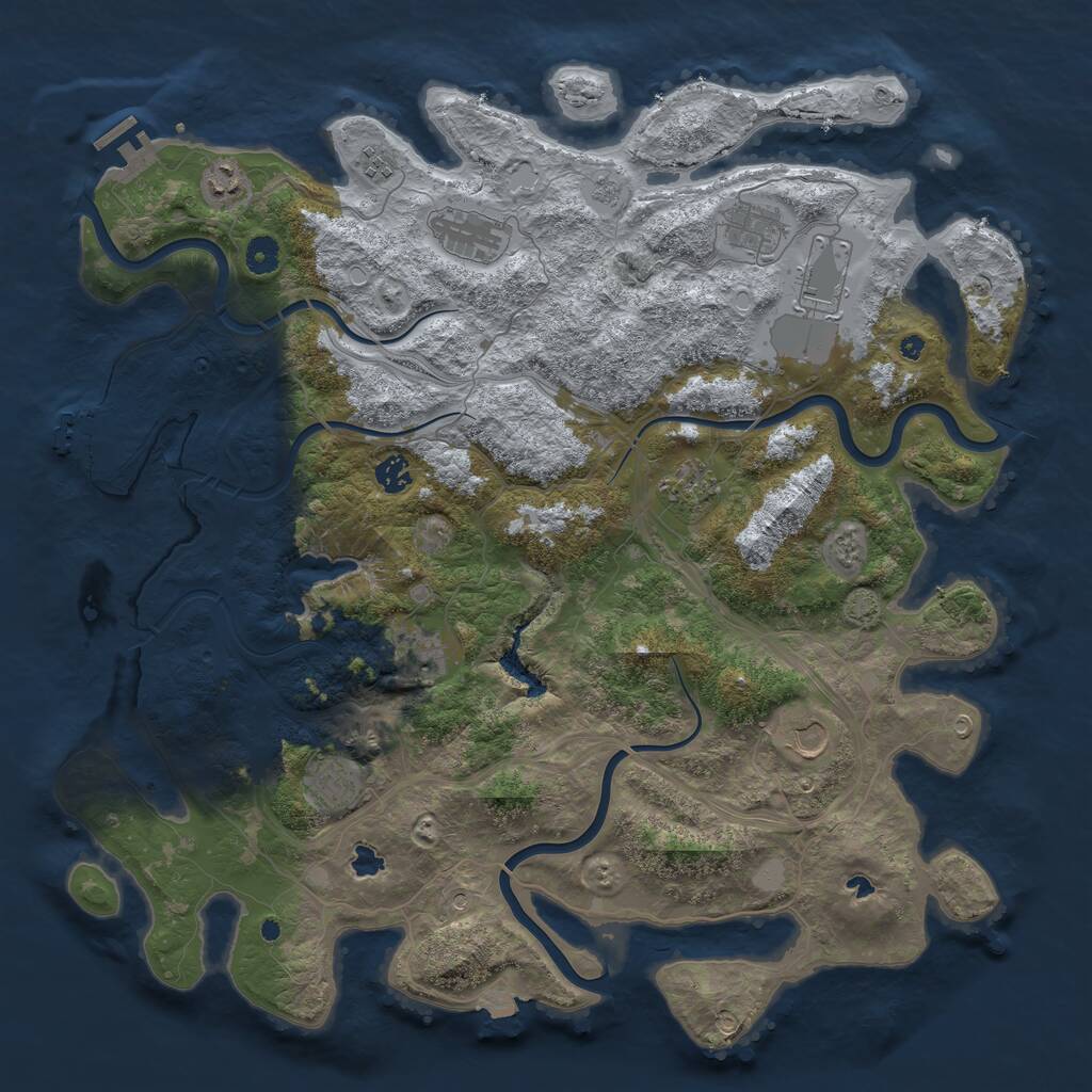 Rust Map: Procedural Map, Size: 4500, Seed: 1550958183, 16 Monuments