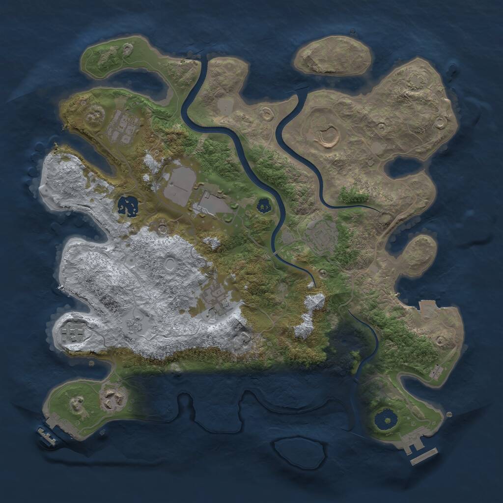 Rust Map: Procedural Map, Size: 3500, Seed: 787584221, 14 Monuments