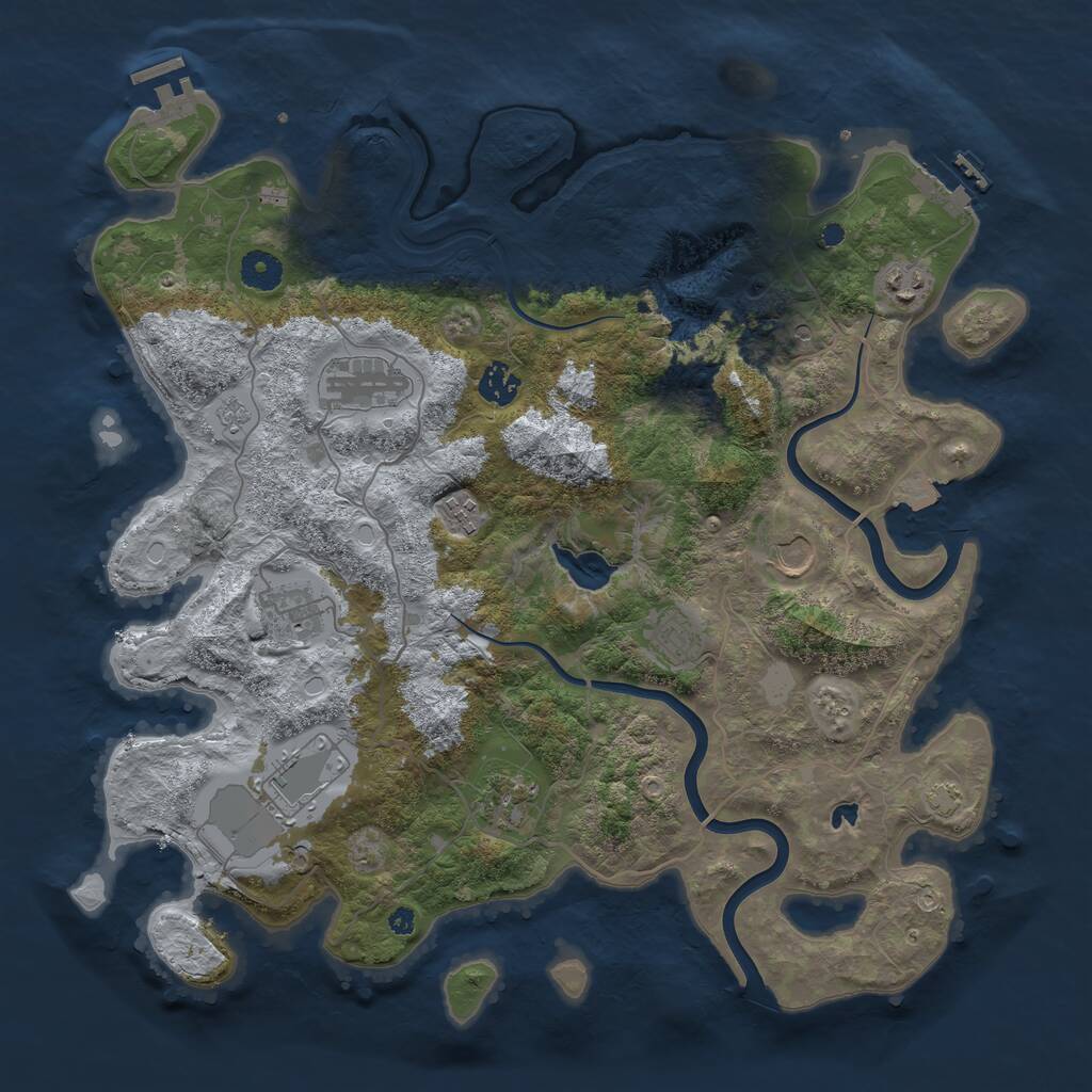 Rust Map: Procedural Map, Size: 4000, Seed: 87345834, 15 Monuments