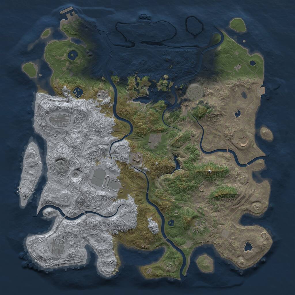 Rust Map: Procedural Map, Size: 4500, Seed: 1703960040, 16 Monuments