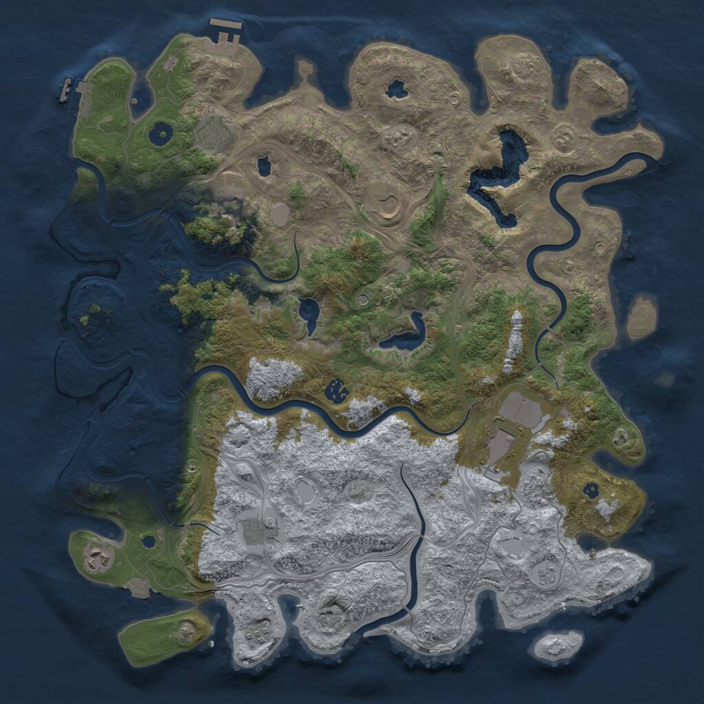 Rust Map: Procedural Map, Size: 4500, Seed: 1318638349, 15 Monuments