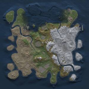Thumbnail Rust Map: Procedural Map, Size: 3500, Seed: 1798982238, 13 Monuments