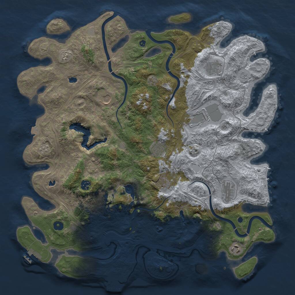 Rust Map: Procedural Map, Size: 4500, Seed: 1911, 15 Monuments