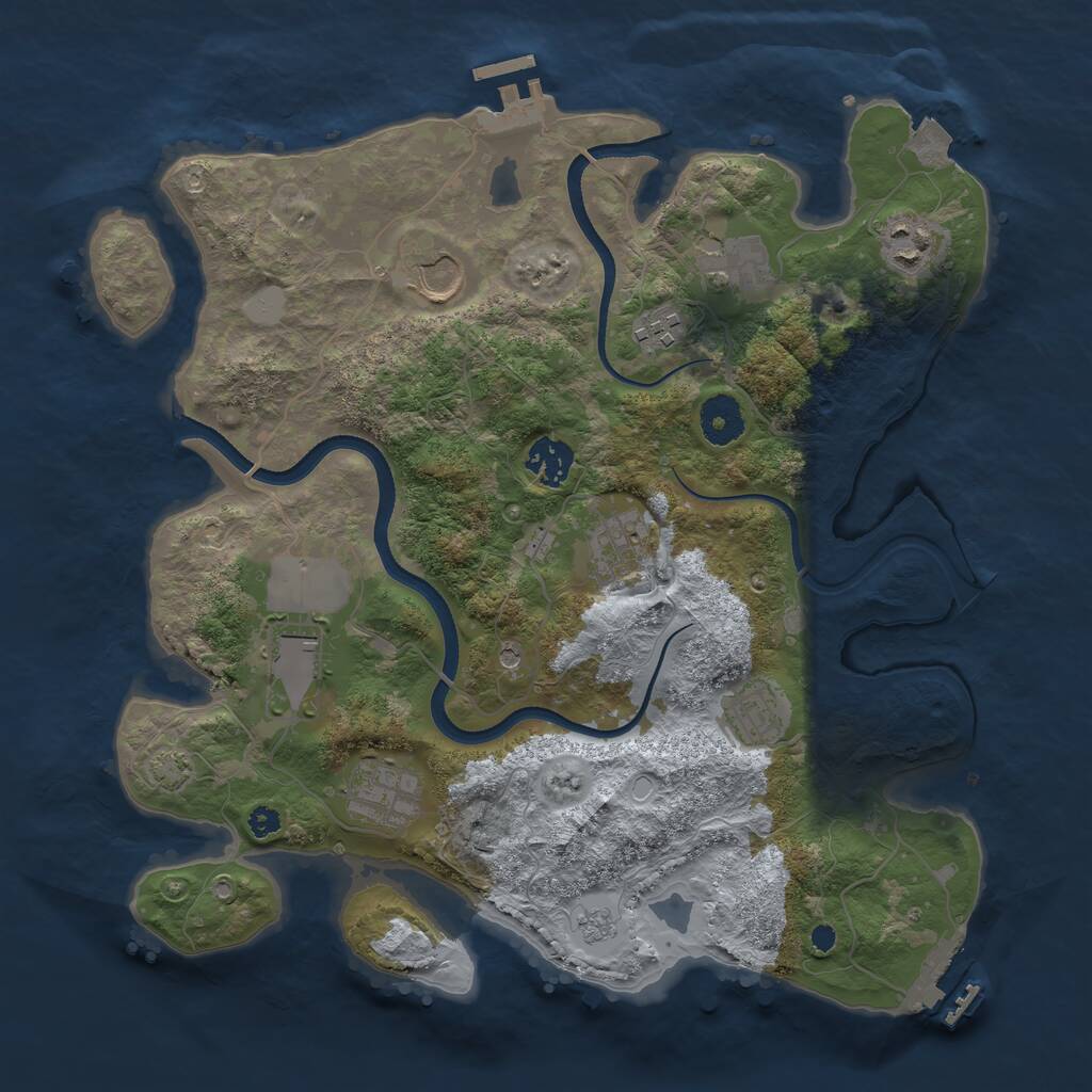 Rust Map: Procedural Map, Size: 3500, Seed: 373618712, 15 Monuments