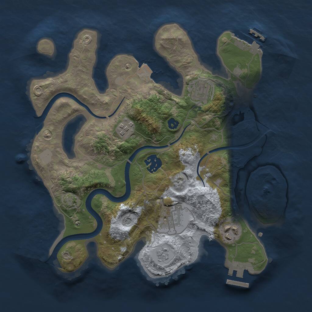 Rust Map: Procedural Map, Size: 2800, Seed: 1688417312, 11 Monuments