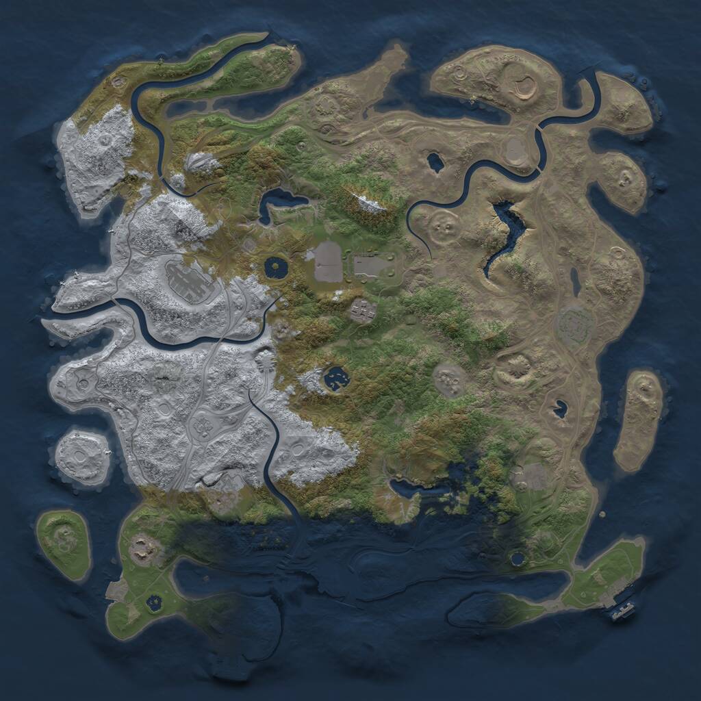 Rust Map: Procedural Map, Size: 4500, Seed: 8147219, 15 Monuments