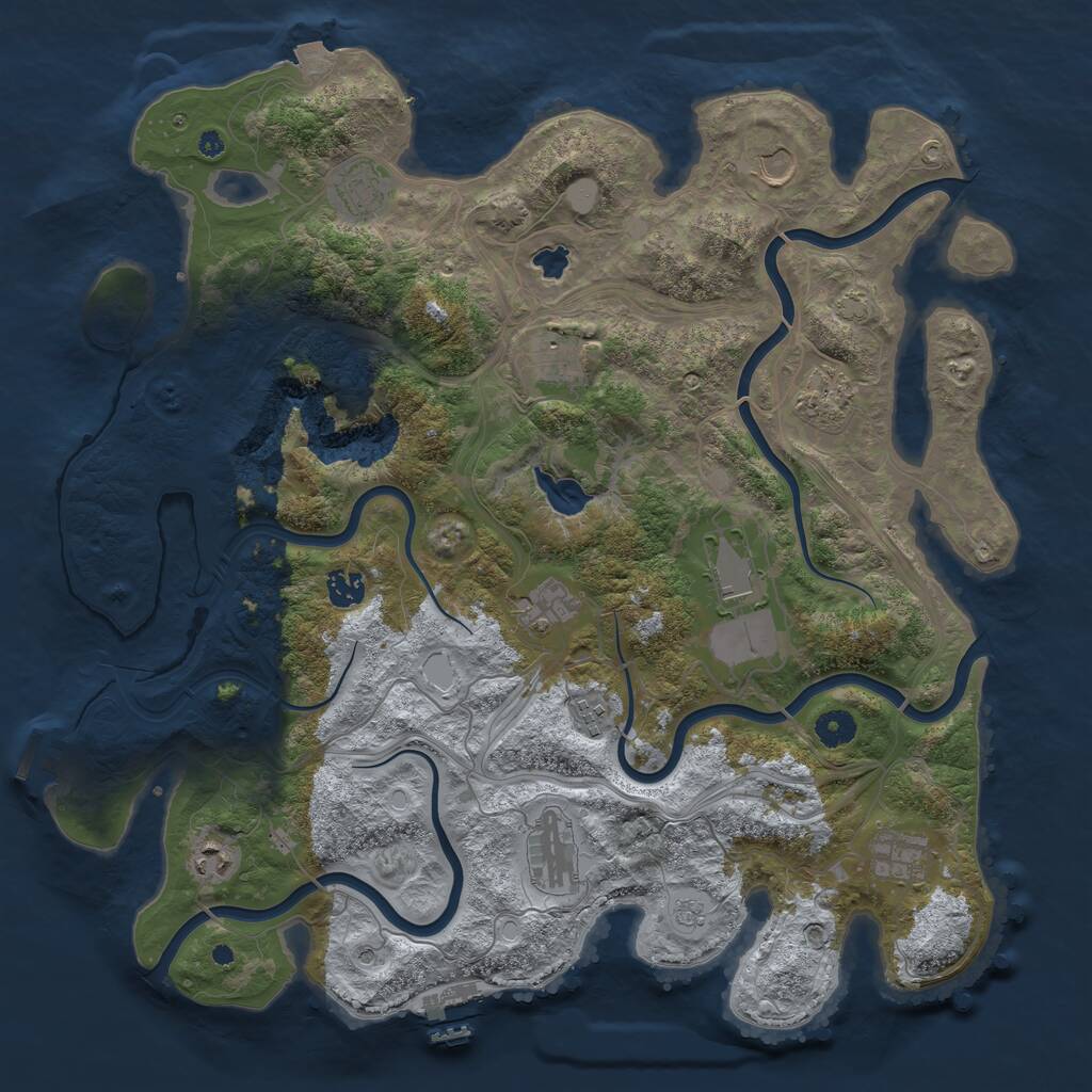 Rust Map: Procedural Map, Size: 4250, Seed: 43846095, 17 Monuments