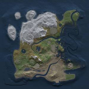 Thumbnail Rust Map: Procedural Map, Size: 3000, Seed: 1812915537, 11 Monuments