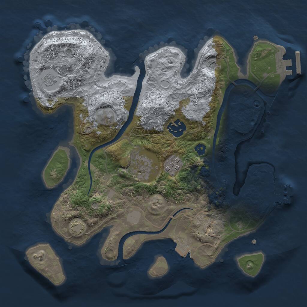 Rust Map: Procedural Map, Size: 2700, Seed: 17762077, 9 Monuments