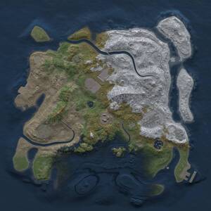 Thumbnail Rust Map: Procedural Map, Size: 3500, Seed: 69081283, 13 Monuments
