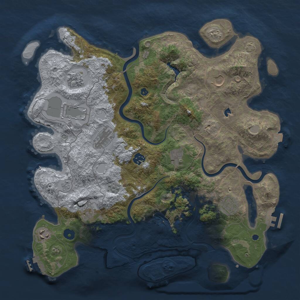 Rust Map: Procedural Map, Size: 4000, Seed: 458921, 16 Monuments