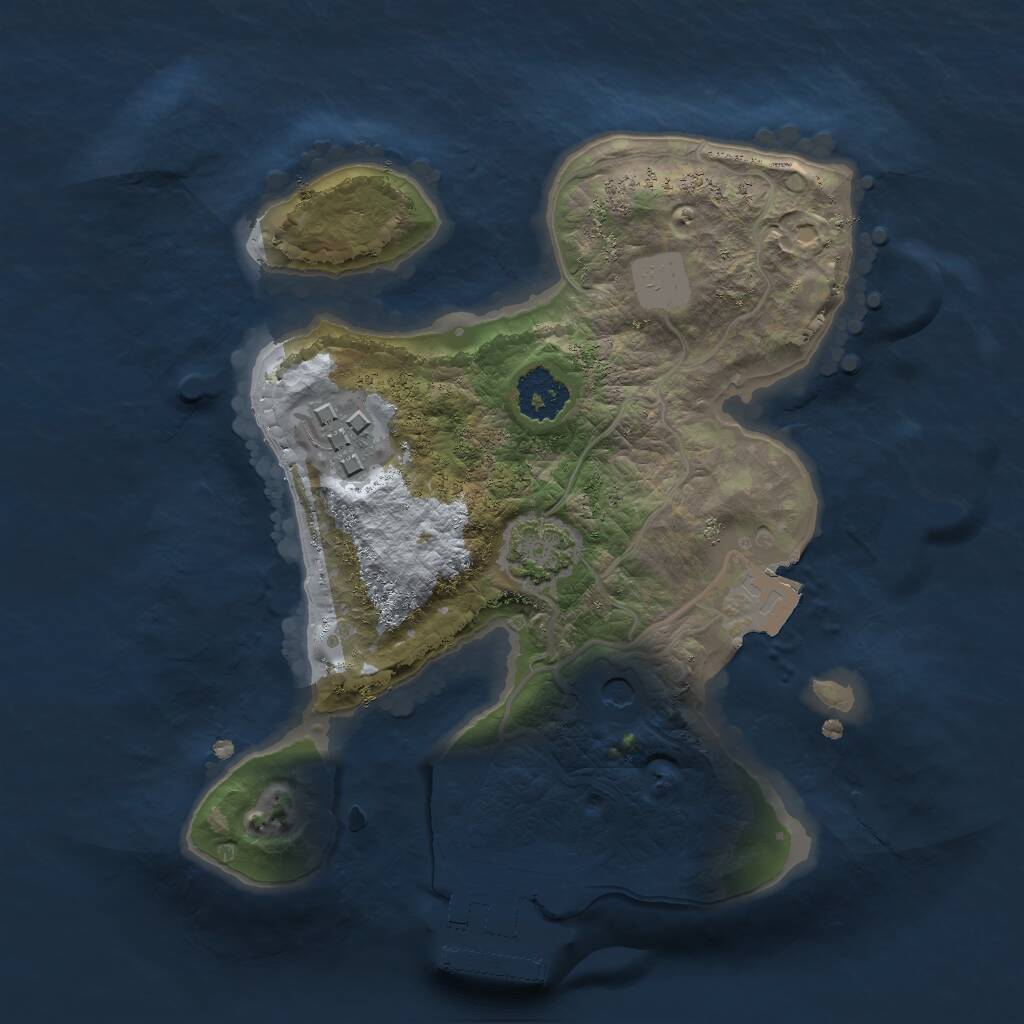Rust Map: Procedural Map, Size: 2000, Seed: 222782298, 5 Monuments