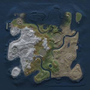 Thumbnail Rust Map: Procedural Map, Size: 3000, Seed: 1699086458, 11 Monuments