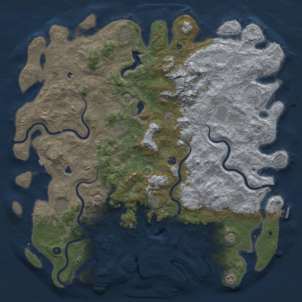 Rust Map: Procedural Map, Size: 5500, Seed: 298012809, 17 Monuments