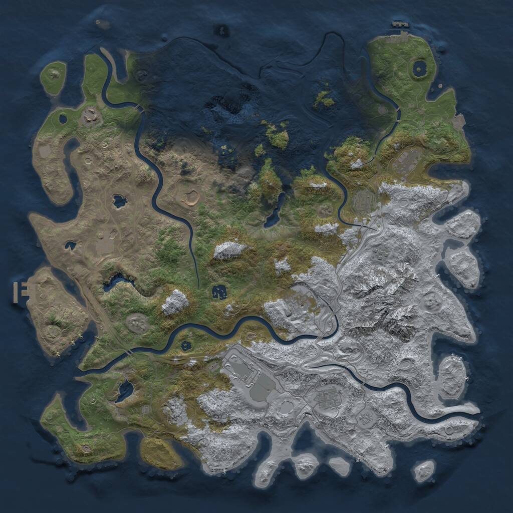 Rust Map: Procedural Map, Size: 5000, Seed: 1431715307, 17 Monuments
