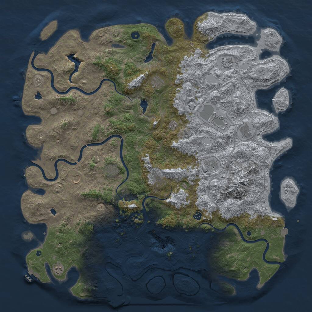 Rust Map: Procedural Map, Size: 5600, Seed: 1602356410, 17 Monuments