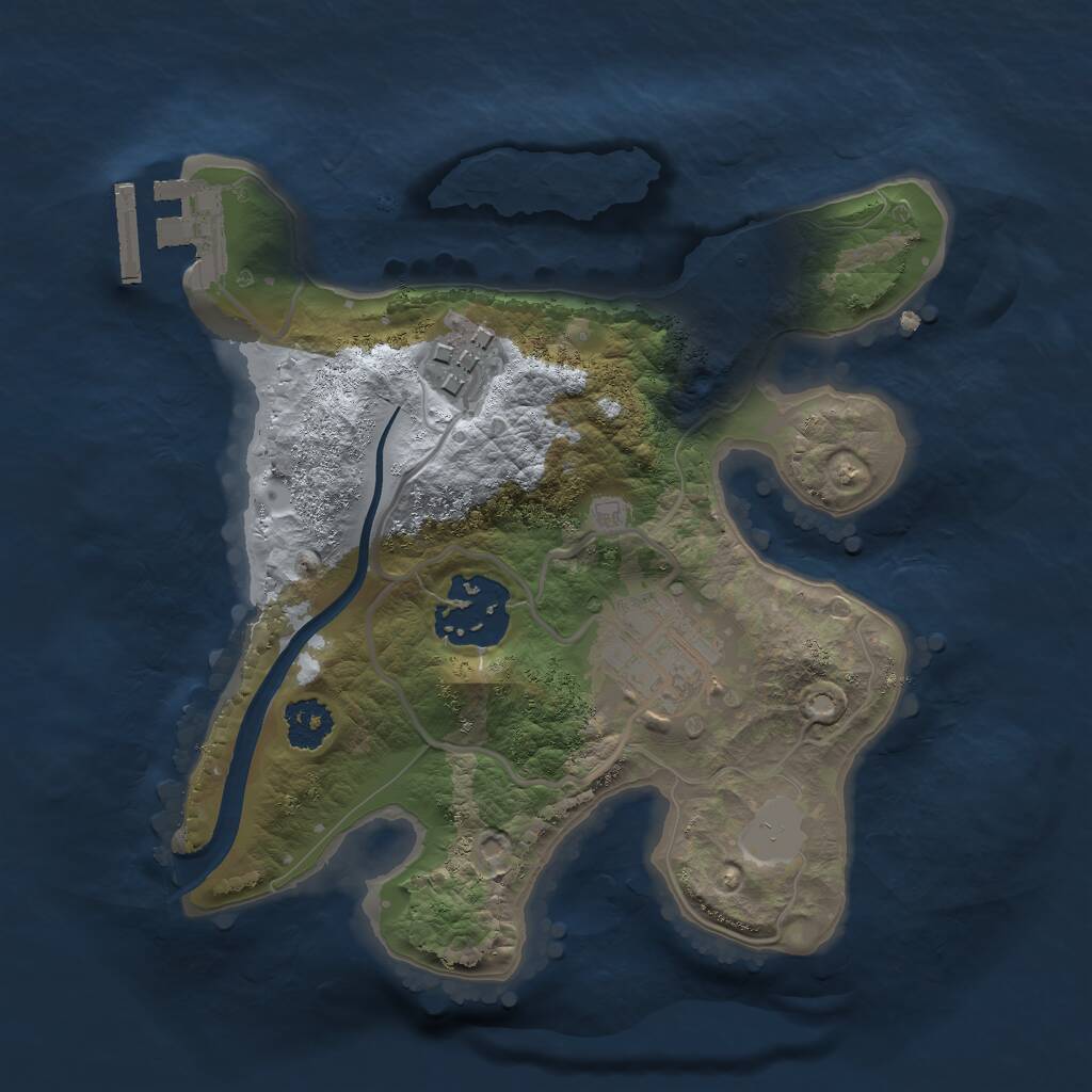 Rust Map: Procedural Map, Size: 2200, Seed: 445566, 5 Monuments