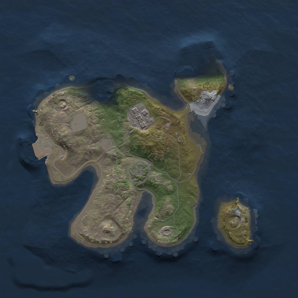 Rust Map: Procedural Map, Size: 2000, Seed: 10203, 4 Monuments