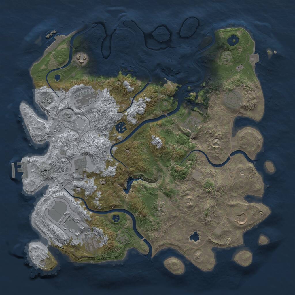 Rust Map: Procedural Map, Size: 4000, Seed: 1776470505, 17 Monuments