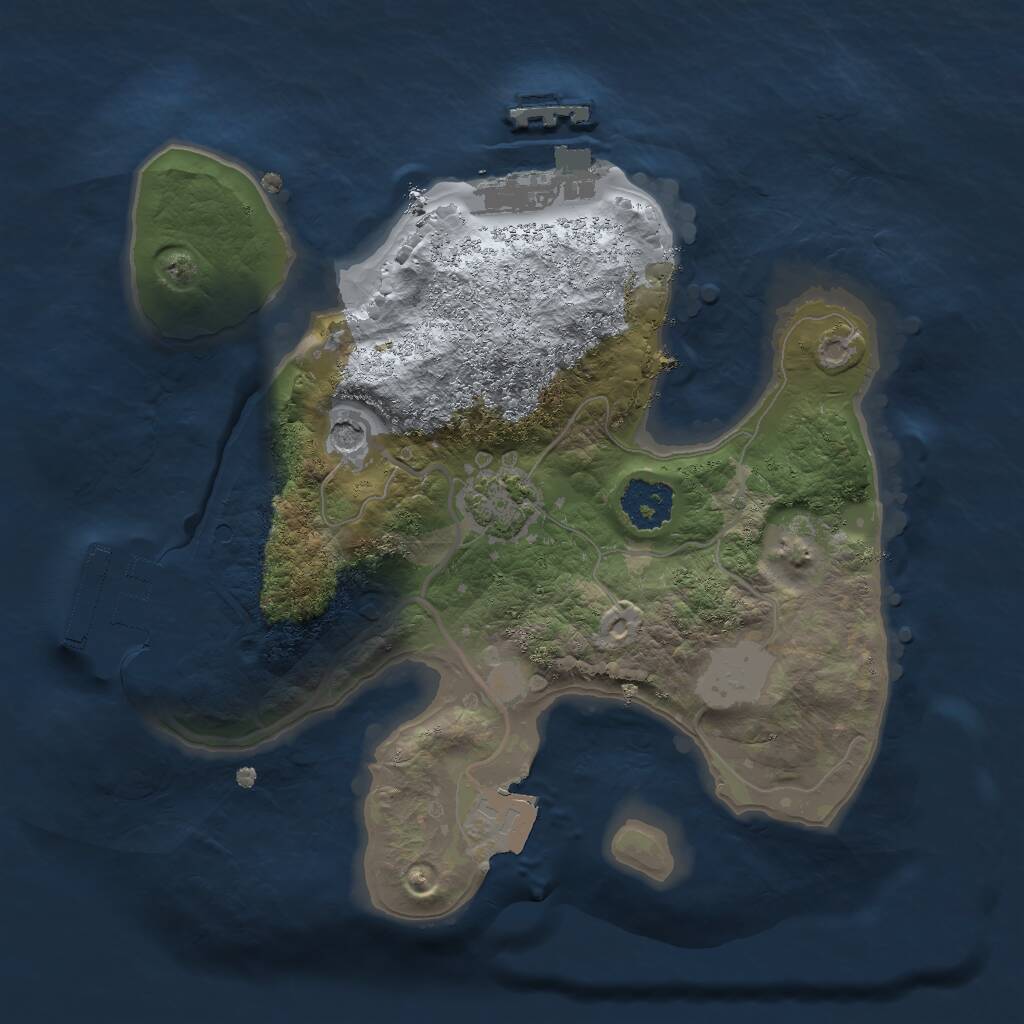 Rust Map: Procedural Map, Size: 2000, Seed: 1214497996, 5 Monuments
