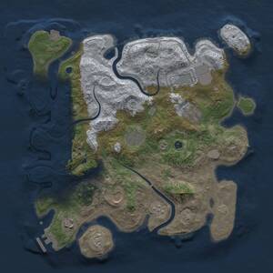 Thumbnail Rust Map: Procedural Map, Size: 3500, Seed: 602490362, 11 Monuments