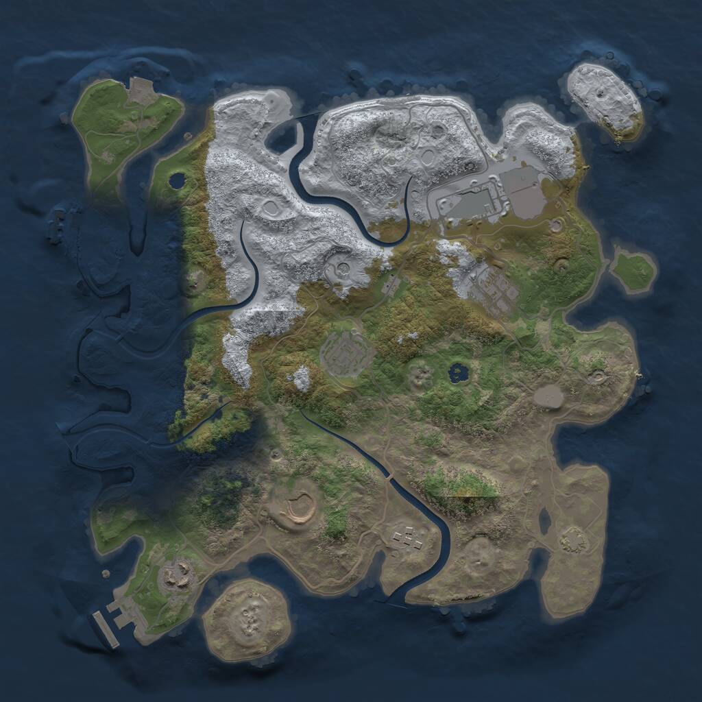 Rust Map: Procedural Map, Size: 3500, Seed: 602490362, 11 Monuments