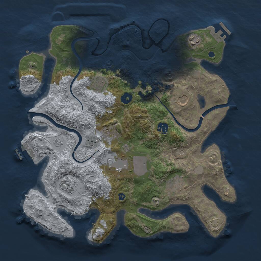 Rust Map: Procedural Map, Size: 3500, Seed: 1507127953, 15 Monuments