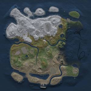 Thumbnail Rust Map: Procedural Map, Size: 3500, Seed: 125394684, 13 Monuments