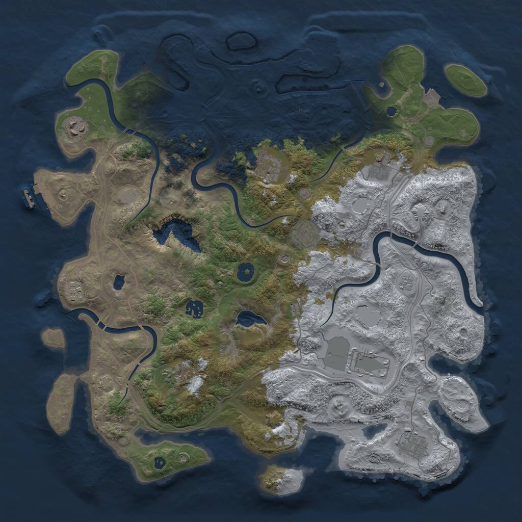 Rust Map: Procedural Map, Size: 4250, Seed: 1871415164, 15 Monuments